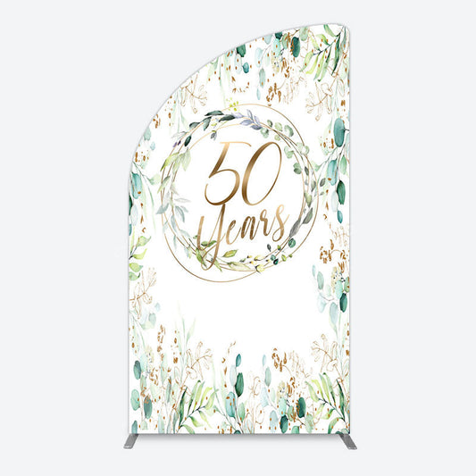 Lofaris Greenery Garland Anniversary 50 Years Half Moon Arch Backdrop