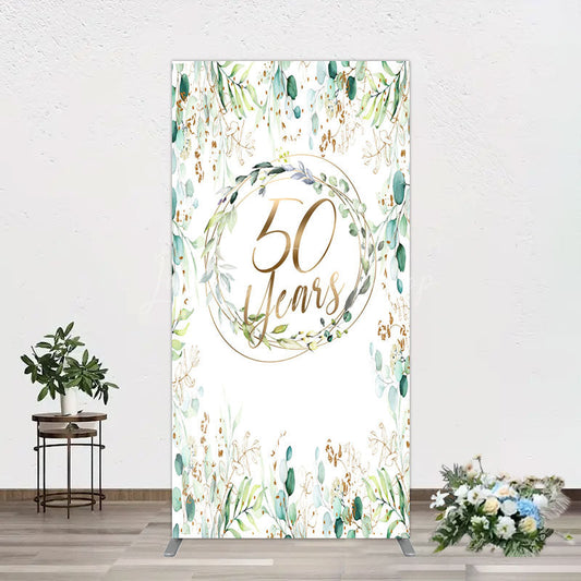 Lofaris Greenery Garland Anniversary 50 Years Rectangle Backdrop