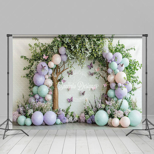 Lofaris Greenery Tree Balloons Floral Cake Smash Backdrop