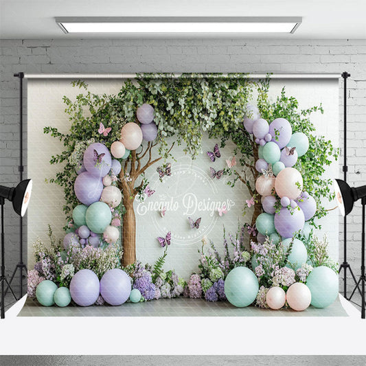 Lofaris Greenery Tree Balloons Floral Cake Smash Backdrop