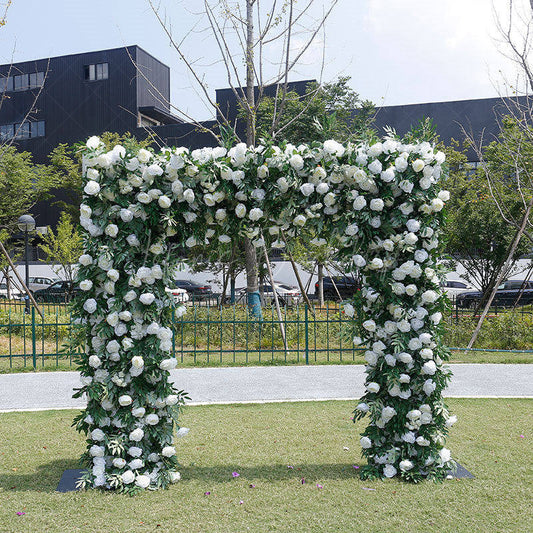 Lofaris Greenery White Rose Arch Flower Wall For Wedding