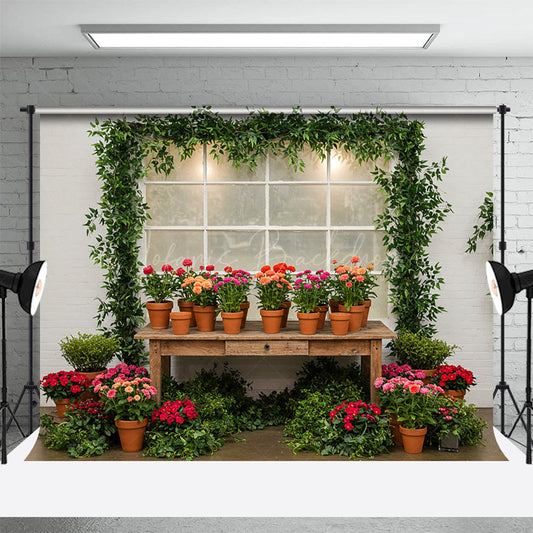 Lofaris Greenhouse Floral Fresh And Sweet Spring Backdrop