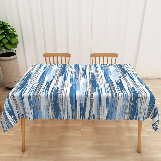 Lofaris Grey and Blue Glitter Rectangle Tablecloth for Elegant Modern Sparkly Party Holiday Decor