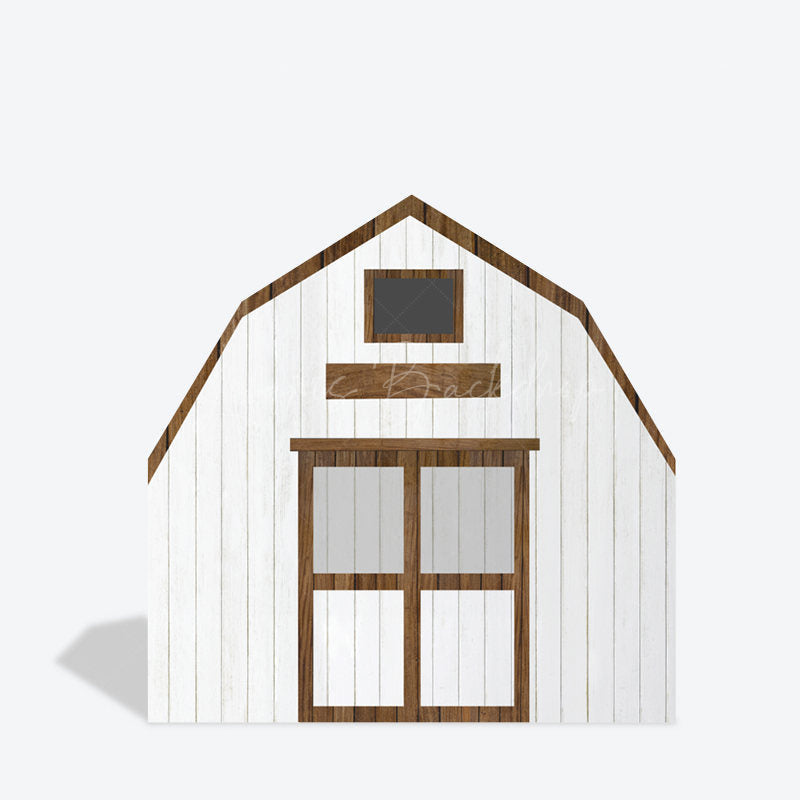 Lofaris Grey Brown Farm Barn Door Arch Birthday Backdrop