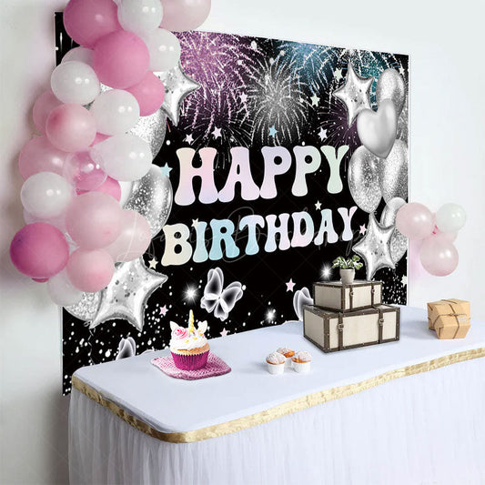 Lofaris Grey Glitter Balloons Celebrate Birthday Backdrop