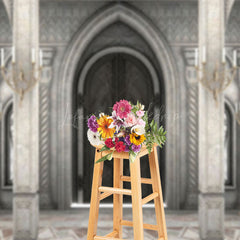 Lofaris Grey Toned Auditorium Candle Photography Backdrop