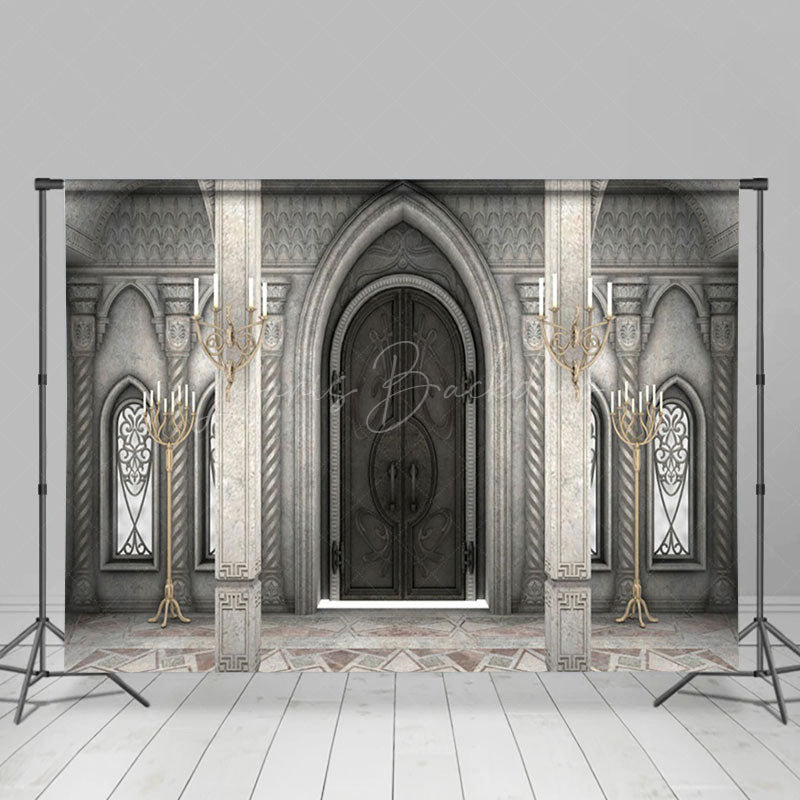 Lofaris Grey Toned Auditorium Candle Photography Backdrop