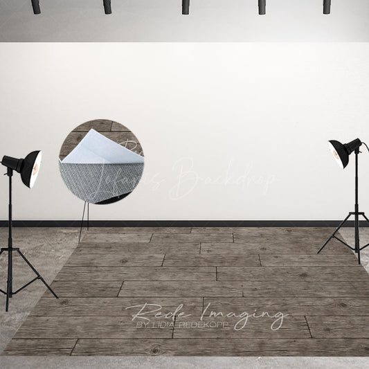 Lofaris Grey Vibe Dark Wood Fabric Floor Backdrop For Photo