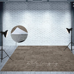 Lofaris Grey Vibe Dark Wood Fabric Floor Backdrop For Photo