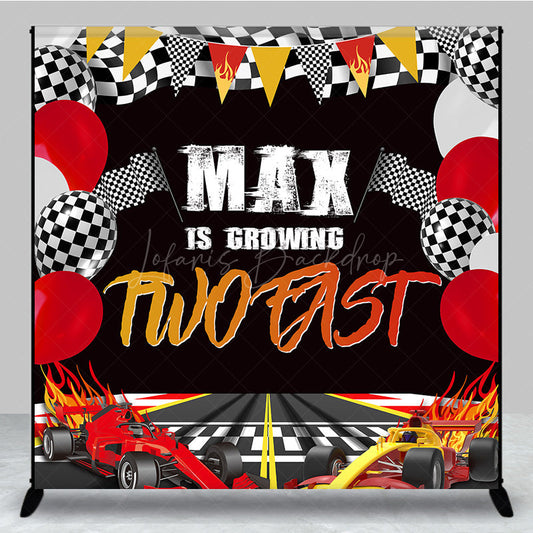 Lofaris Growing Two Fast Racer Game Custom Birthday Backdrop