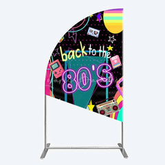 Lofaris Half Moon Arch Backdrop Back to the 80s Neon Retro Cover Glow Party Graffiti Geometric Chiara Wall Background Birthday Decor