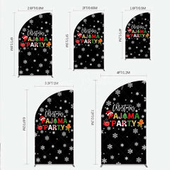 Lofaris Half Moon Arch Backdrop Christmas Pajama Party Winter Gingerbread Man Cocoa Snowflake Cover