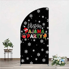 Lofaris Half Moon Arch Backdrop Christmas Pajama Party Winter Gingerbread Man Cocoa Snowflake Cover