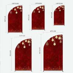 Lofaris Half Moon Arch Backdrop Christmas Red Gold Ornaments Cover Winter Snowflake Glitter Chiara Wall Background Holiday Party Decor