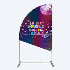 Lofaris Half Moon Arch Backdrop In My Double Digits Era Groovy Disco Ball Butterfly Birthday Cover