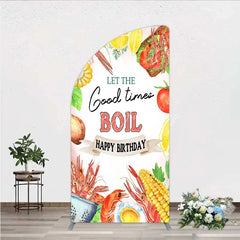 Lofaris Half Moon Arch Backdrop Seafood Boil Birthday Summer Crawfish Lemon Good Times Cover