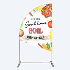 Lofaris Half Moon Arch Backdrop Seafood Boil Birthday Summer Crawfish Lemon Good Times Cover