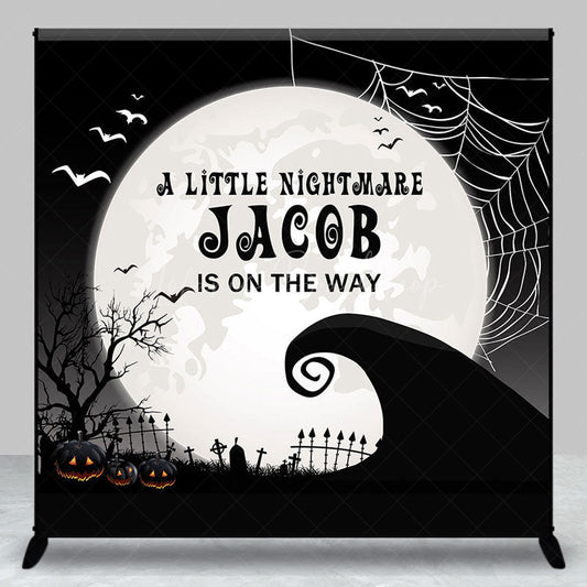 Lofaris Halloween Little Nightmare Custom Baby Shower Backdrop