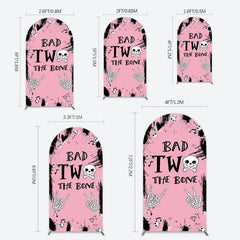Lofaris Halloween Pink Ghost Bad Two The Bone Arch Backdrop