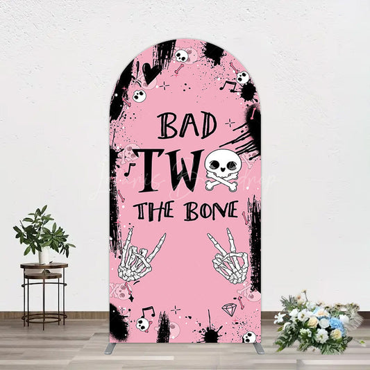 Lofaris Halloween Pink Ghost Bad Two The Bone Arch Backdrop
