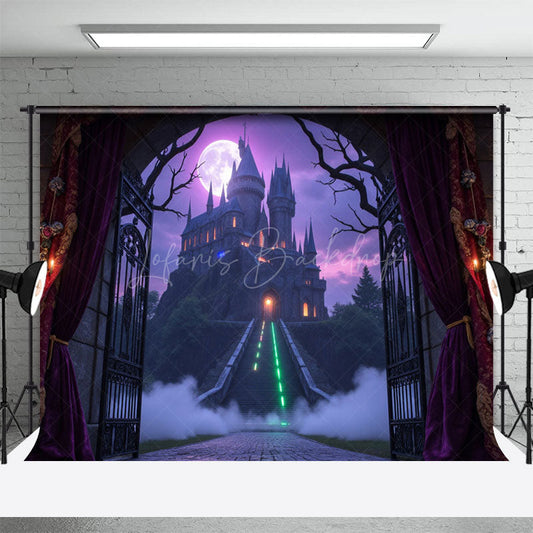 Lofaris Halloween Scary Castle Gate Cake Smash Photo Backdrop