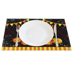 Lofaris Halloween Spider and Jack-O’-Lantern Set of 4 Placemats for Spooky Fun Holiday Party Decor