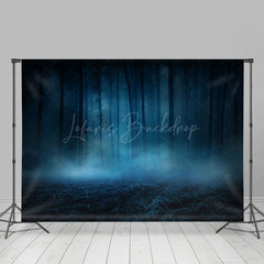 Lofaris Halloween Vibe Green Misty Forest Room Set Backdrop