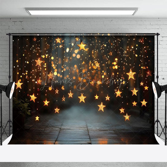 Lofaris Hanging Star Lights Wood Bokeh Photography Backdrop