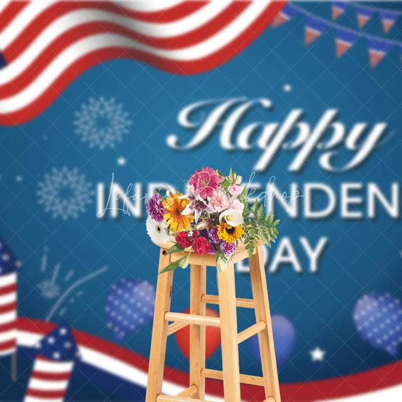 Lofaris Happy Independence Day Backdrop American Flag and Fireworks Photography Background 4th of July Party Decor