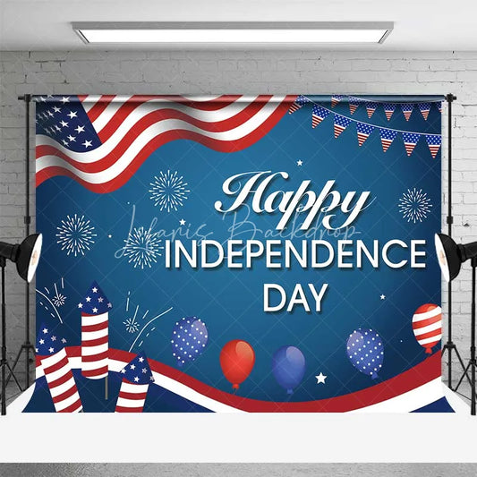 Lofaris Happy Independence Day Backdrop American Flag and Fireworks Photography Background 4th of July Party Decor