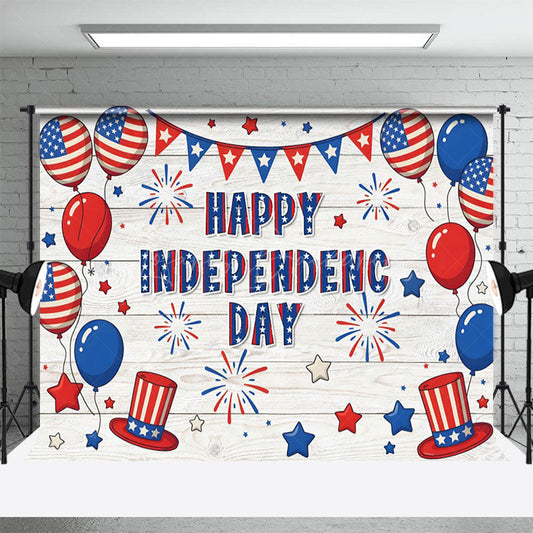 Lofaris Happy Independence Day Balloon Flag Holiday Backdrop