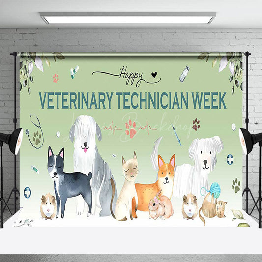 Lofaris Happy Veterinary Technician Week Plants Backdrop