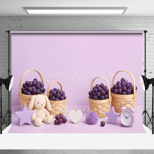 Lofaris Harvest Purple Grapes Bunny Star Cake Smash Backdrop