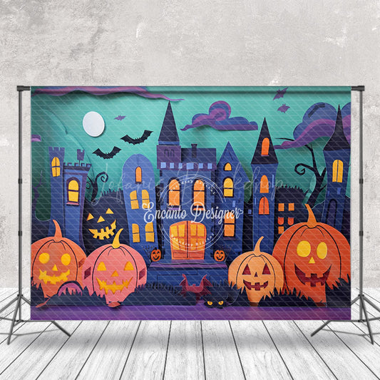 Lofaris Haunted House Pumpkin Halloween Night Photo Backdrop