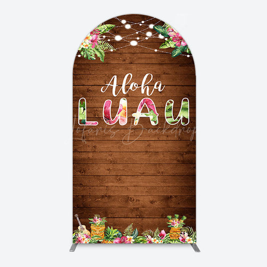 Lofaris Hawaii Aloha Luau Floral Wood Plant Arch Backdrop