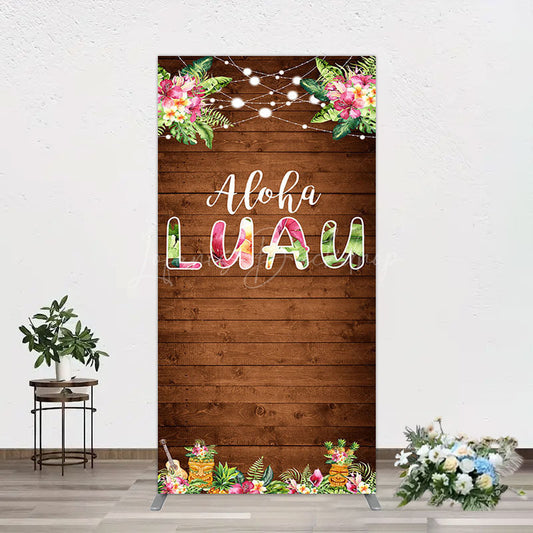 Lofaris Hawaii Aloha Luau Floral Wood Plant Rectangle Backdrop