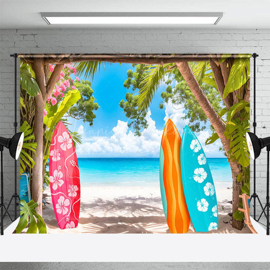 Lofaris Hawaii Outdoor Surfboard Beach Summer Vibe Backdrop