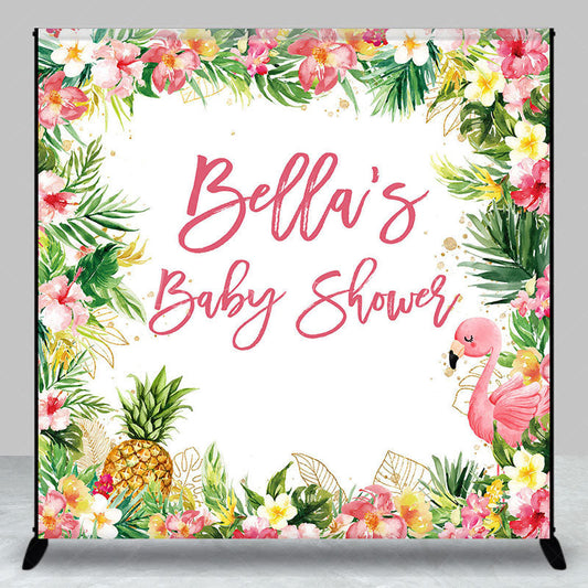 Lofaris Hawaii Summer Floral Custom Baby Shower Backdrop