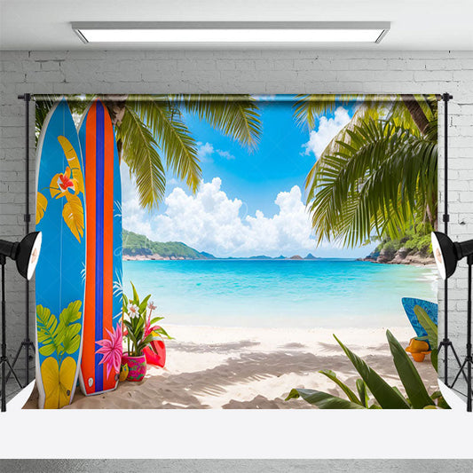 Lofaris Hawaii Surfboards Beach Sea Summer Vibe Backdrop