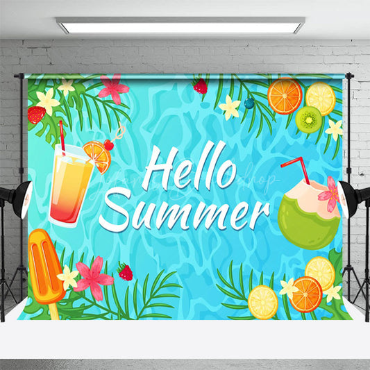 Lofaris Hawaiian Summer Drinks Pool Holiday Party Backdrop