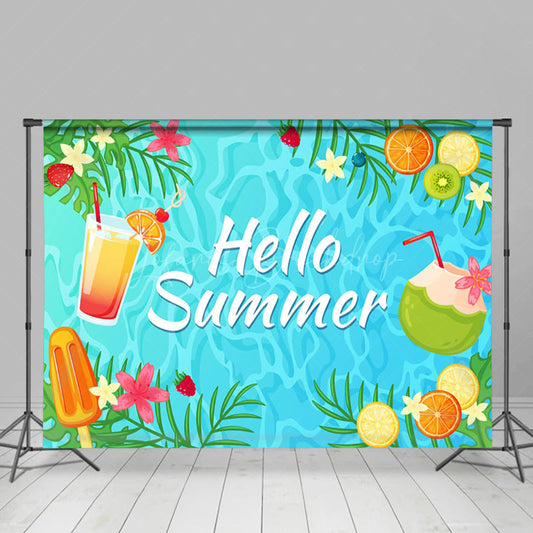 Lofaris Hawaiian Summer Drinks Pool Holiday Party Backdrop