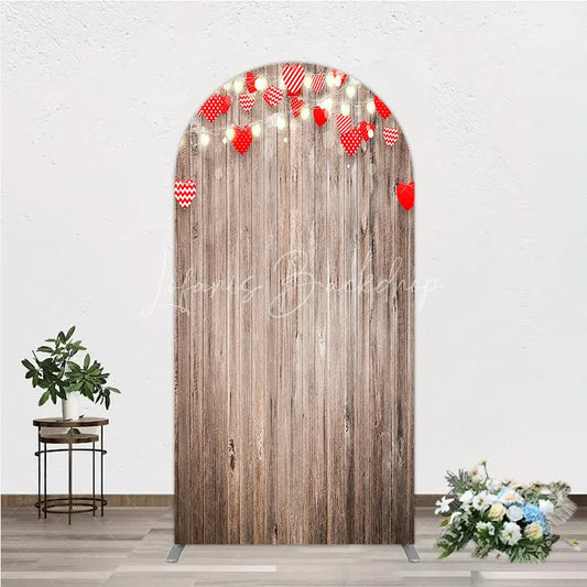 Lofaris Heart Wood Arch Backdrop Rustic Valentine’s Day Wedding Engagement Party Decor