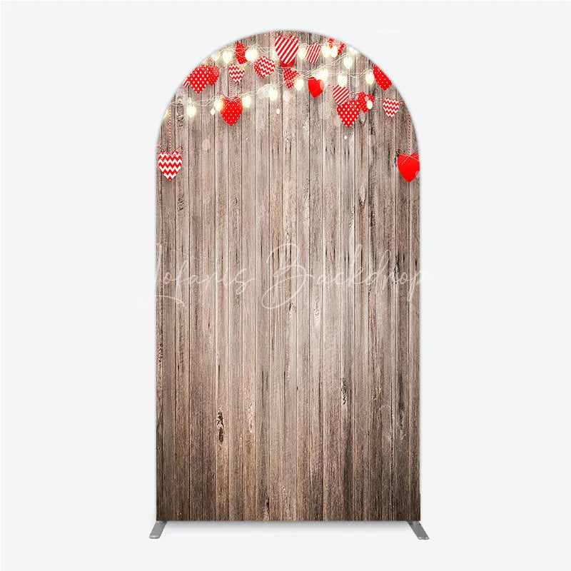 Lofaris Heart Wood Arch Backdrop Rustic Valentine’s Day Wedding Engagement Party Decor