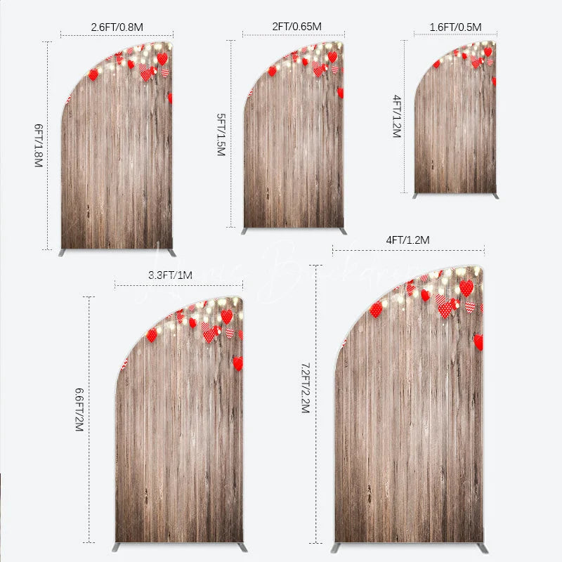 Lofaris Heart Wood Half Moon Arch Backdrop Rustic Valentine’s Day Wedding Engagement Party Decor