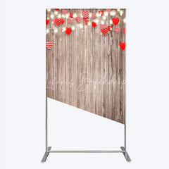 Lofaris Heart Wood Rectangle Backdrop Rustic Valentine’s Day Wedding Engagement Party Decor