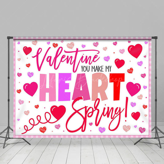 Lofaris Hearts Valentine You Make My Heart Spring Backdrop