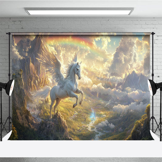 Lofaris Heavenly Pegasus Rainbow Sweet Wonderland Backdrop