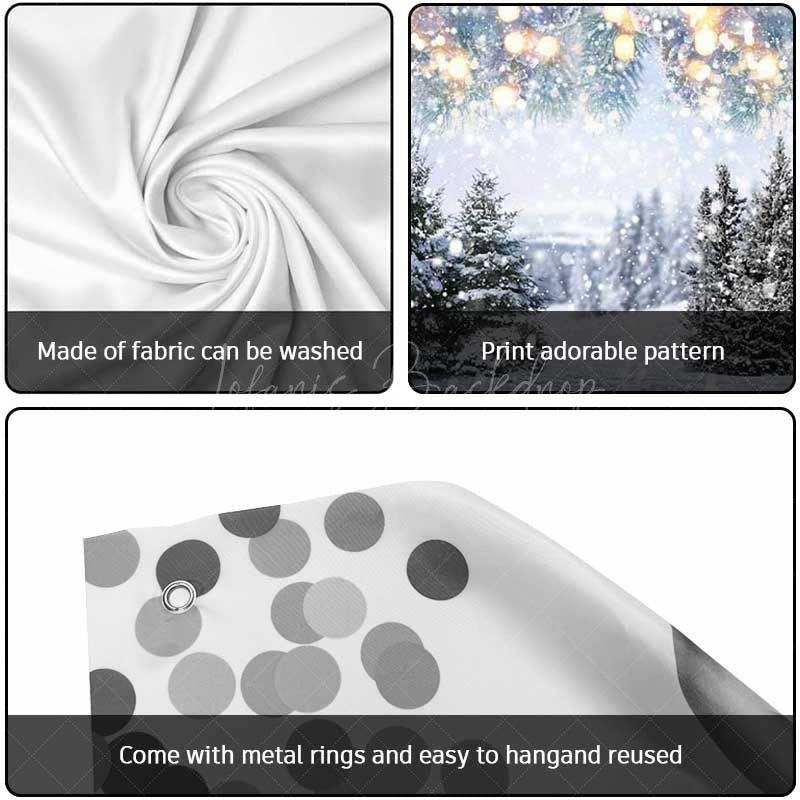 Lofaris Heavy Snowy Bokeh Light Trees Garage Door Banner