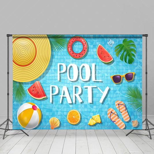 Lofaris Hello Summer Hawaiian Pool Holiday Party Backdrop