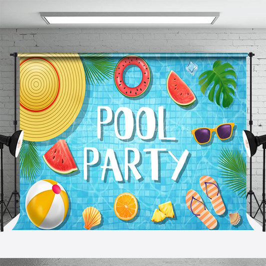 Lofaris Hello Summer Hawaiian Pool Holiday Party Backdrop